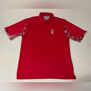 Grunt Style Short Sleeve Polo Shirt Mens L Red Lightweight Stretch Digital Camo‎